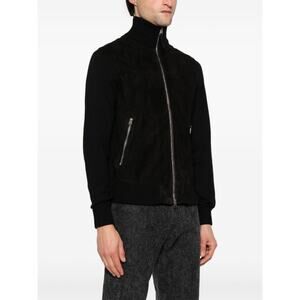 NWT Tom Ford Black Lambskin Suede Wool Zip Jacket Mens Size 52 XL
